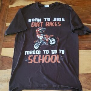 Kids Dirt Bike Graphic T-Shirt - Brown